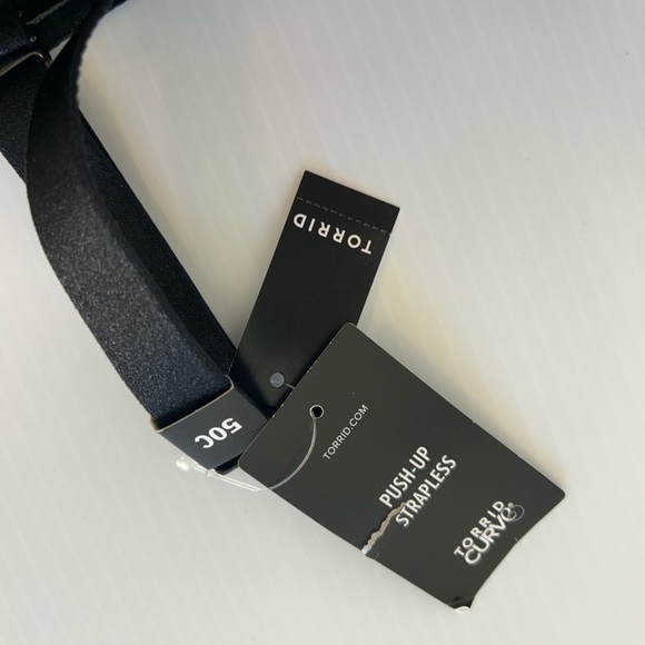 Torrid Curve Bra 50C Black Lace‎ Underwire NWT Push-up Strapless - Picture 10 of 11